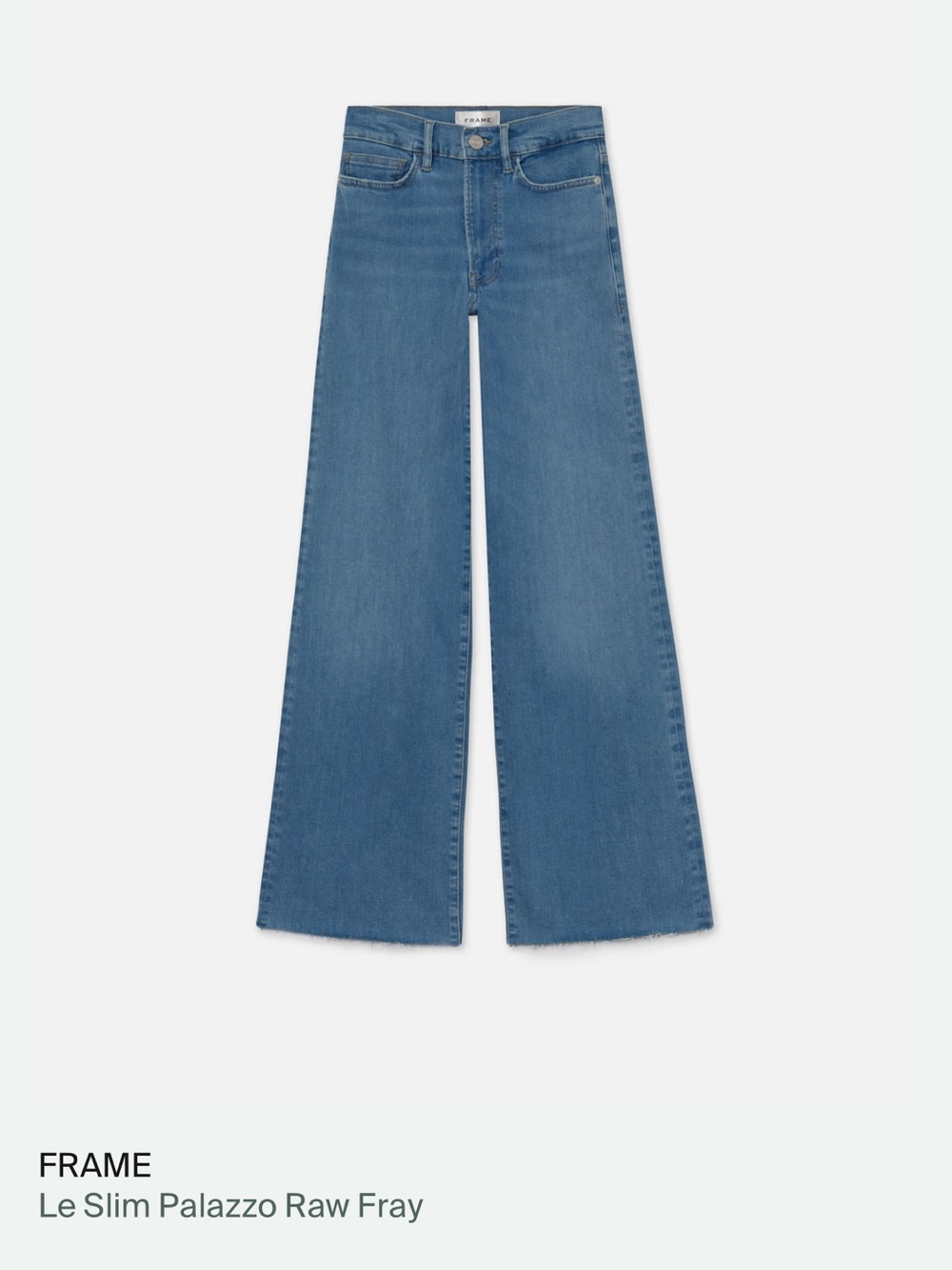 Frame Slim Palazzo Raw Fray Jeans